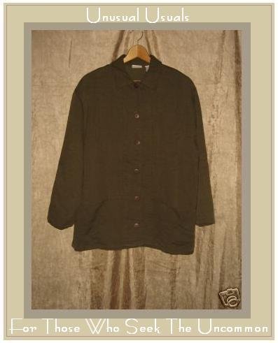CROSSROADS Soft Earthy Olive Brown Button Jacket Medium M