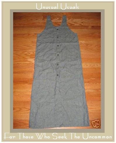 FLAX BLUE GRANITE BUTTON DRESS JEANNE ENGELHART PETITE P