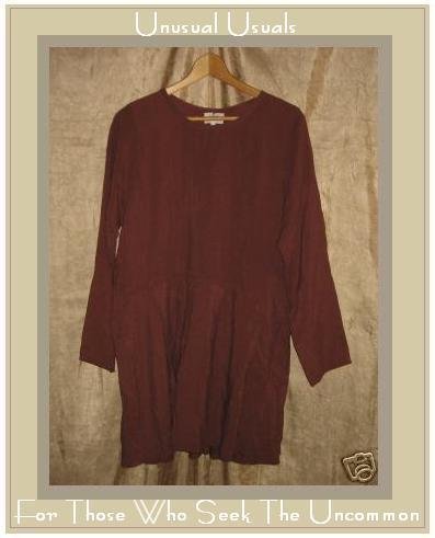 FLAX by ANGELHEART Silk Tunic Top Shirt Dress Engelhart SMALL S