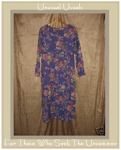 APRIL CORNELL Long Soft Blue Floral Dress X-Small XS