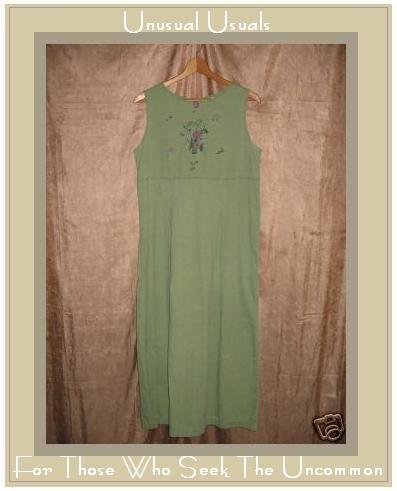 APRIL CORNELL Soft Spring green corduroy dress Medium M