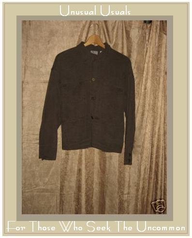Chico's Design Heavy Brown Silk Button Jacket Size 1 SMALL S