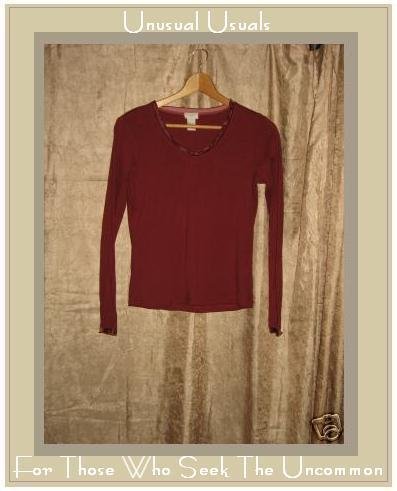 J. JILL Velvet Trim Cotton Knit Shirt Top X-Small XS