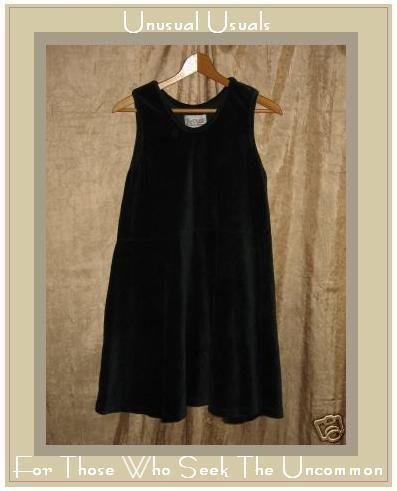 R-Clan Black Velour Dress Jeanne Engelhart Flax Medium M
