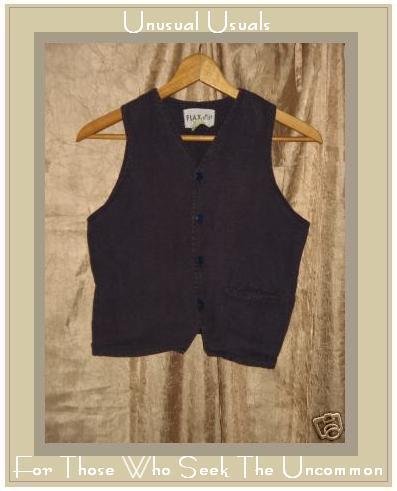 FLAXseeds Purple LINEN Vest Jeanne Engelhart Flax MEDIUM M