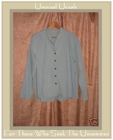 J. JILL Soft Blue Cotton Button Shirt Tunic Top Large L