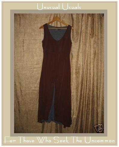 NEW ECOTE Fabulous Brown & Blue Layered Dress Small S