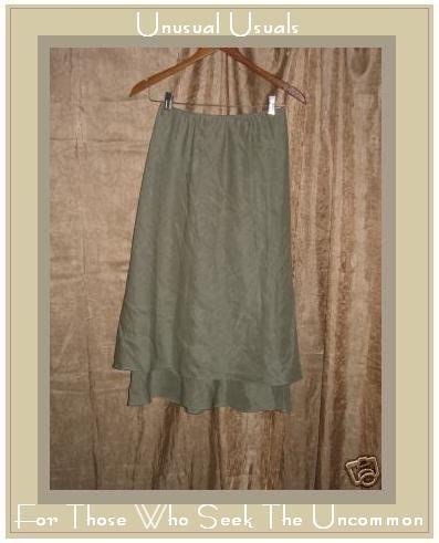 DAVID WARREN NEW YORK Flirty layered SILK & LINEN SKIRT SIZE 8