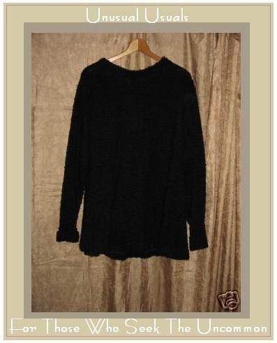 MONIKA TURTLE Black Nubby Knit SWING TUNIC SWEATER MEDIUM M