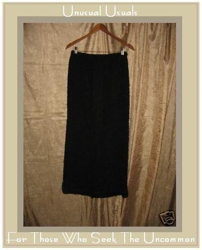 MONIKA TURTLE Long Black Nubby Sweater Knit SKIRT MEDIUM M