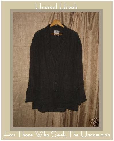 FLAX Jeanne Engelhart Bark Cloth LINEN BLAZER Jacket SMALL S