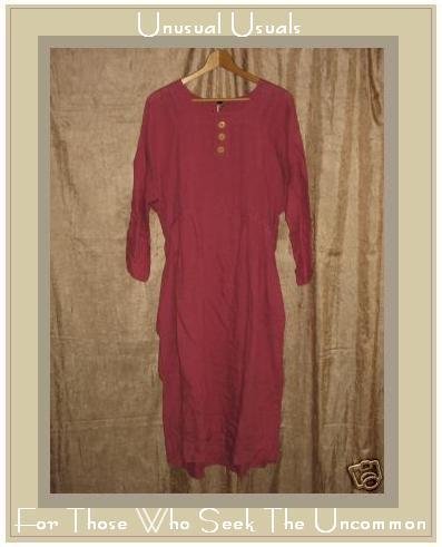 Funky Long Linen Cotton Dress Size Medium Large M L