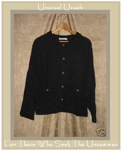 ALYWEAR Aly Wear Black LINEN Button Jacket Shirt Top