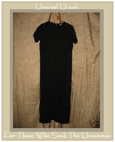 BOWMAN New York Long BLACK LINEN Pullover Dress Small S