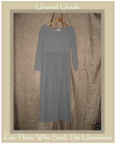 VISION Apparel Long Soft Gray Nubby Knit Dress Small S