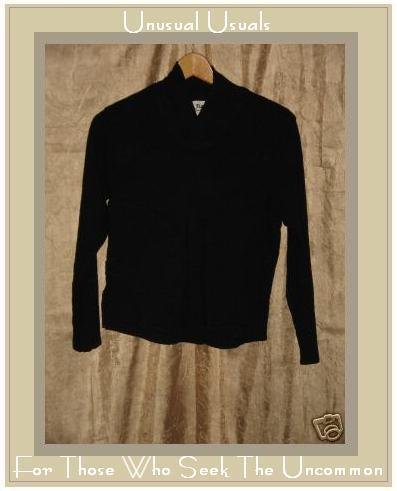 FLAX Black RAVEN SHIRT top by Jeanne Engelhart PETITE P