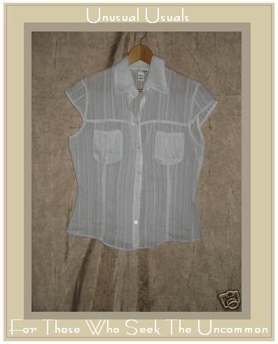 H&M Soft White Cotton Button Shirt Top EUR 40 US 10 Small S Medium M