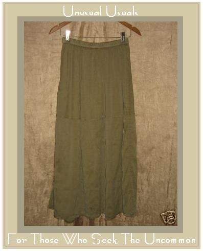FLAX Jeanne Engelhart Long & Full SAGE SILK Skirt Small S