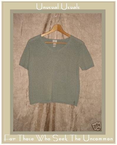 J. JILL Soft Green Silk Linen Sweater Knit Shirt Top Small S