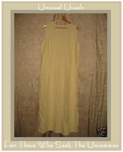 J. Jill Long Buttery Yellow LINEN Pin Tuck Dress Medium M