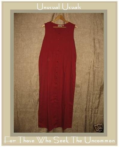 PUTUMAYO Boutique Long Red COTTON Button Dress Medium M