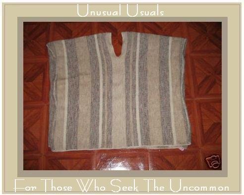 FABULOUS STRIPED WOOL KNIT SWEATER PONCHO ONE SIZE OSFA
