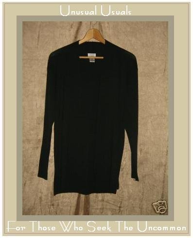 EILEEN FISHER Black Wool Open Cardigan Sweater Small S