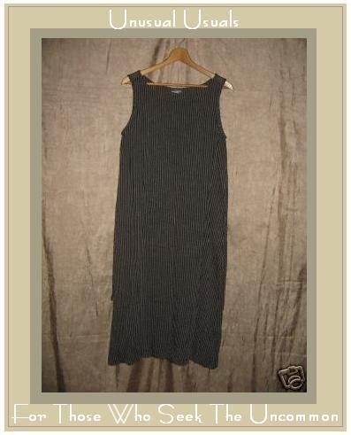 EILEEN FISHER Earthy Striped RAYON LINEN Tunic Dress Medium M