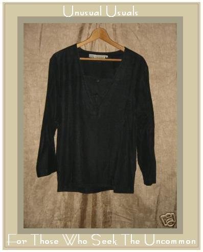NUONS Black Silk Pullover Tunic Top Shirt Size 8 Small S Medium M