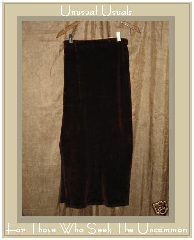 FLAX by Jeanne Engelhart Burgundy Cotton Velour Skirt Medium M