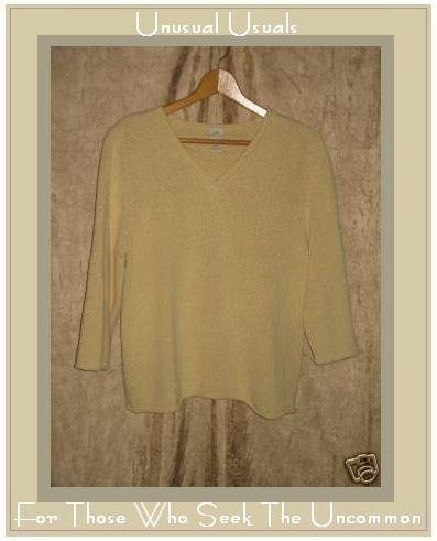 J. JILL Yellow Silk Pullover Sweater Shirt Medium Petite MP