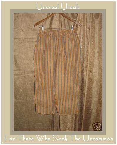 Jeanne Engelhart Flax Striped Linen Capri Pants Small S