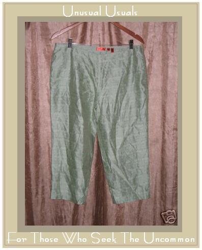 KIT APRIL CORNELL EMBROIDERED SILK RAYON CAPRI PANTS SIZE 8