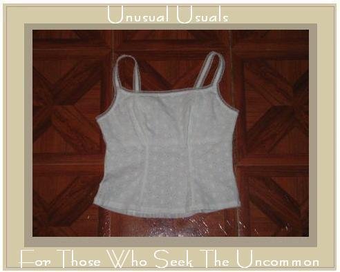 PAPILLON BLANC WHITE FLORAL EYELET CORSET SHIRT MEDIUM M