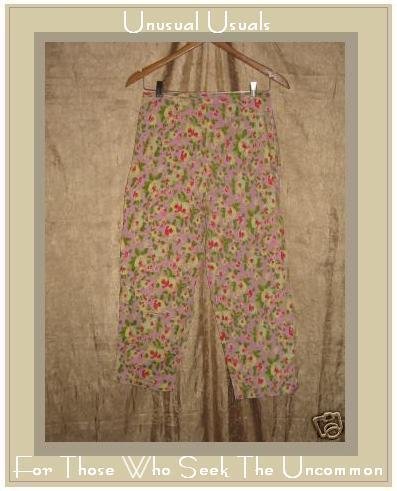 Cute PUTUMAYO Funky Floral Cotton Capri Pants Medium M