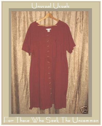 SILHOUETTES BERRY COTTON CRINKLE BABY DOLL DRESS 2X 2 X