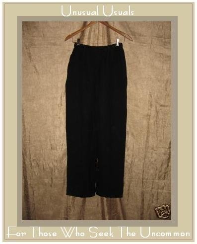 Flax by Jeanne Engelhart BLACK PANTS Linen Rayon Small S