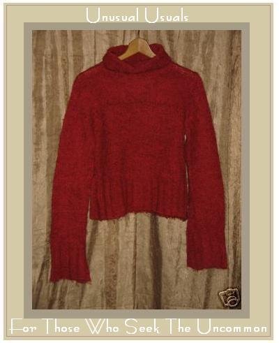 FREE PEOPLE SOFT KNIT RED TURTLE NECK SWEATER MEDIUM M