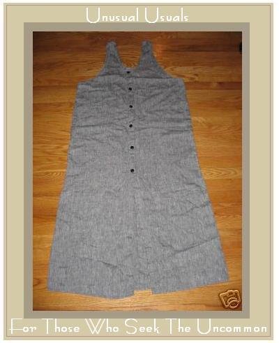 FLAX GRAY GRANITE BUTTON DRESS JEANNE ENGELHART SMALL S