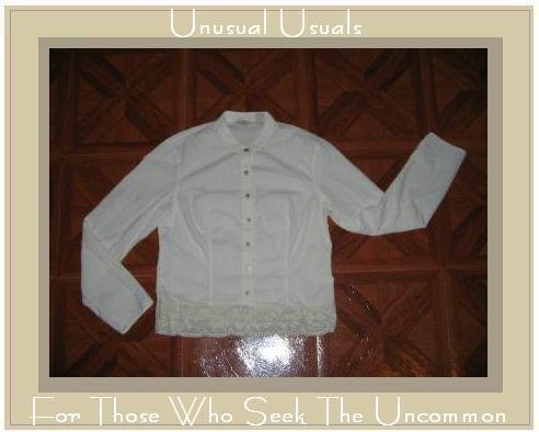 J. JILL STRETCH WHITE WISPY STITCHED BUTTON SHIRT SZ XS