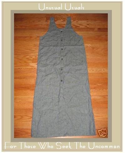 FLAX BLUE GRANITE BUTTON DRESS JEANNE ENGELHART PETITE P
