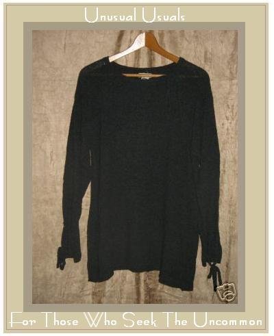 NEESH by DAR Soft Long Gray Tunic Sweater with Ties Small S Medium M