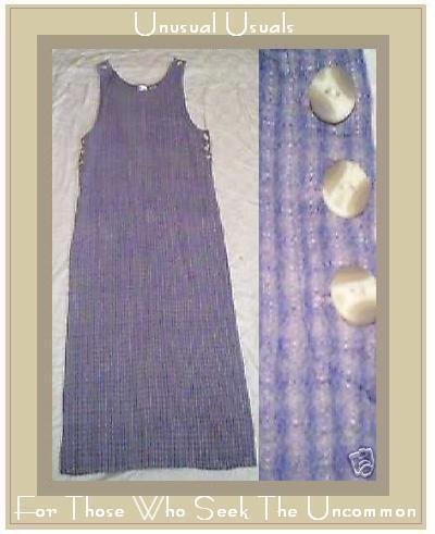 COOL BLUE STRIPE COTTON TANK JUMP DRESS THOMAS LAKE SMALL S