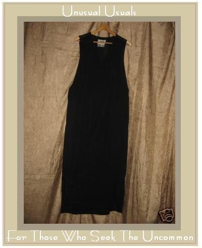 FLAX by Jeanne Engelhart Black crossed bodice Dress Small S