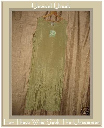 NEW April Cornell Leafy Green Rayon Slip Dress Large L