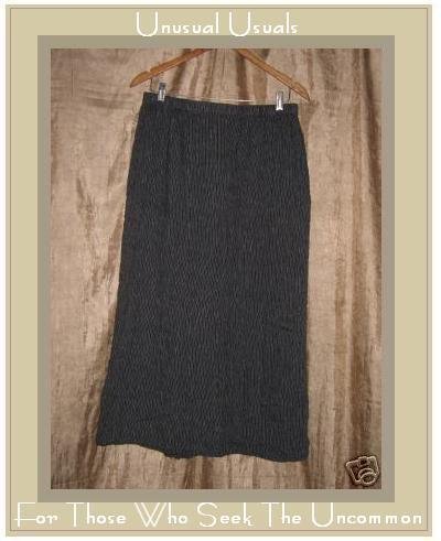 FLAX black & white striped LINEN skirt Jeanne Engelhart Medium M