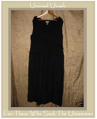 PETTICOAT LANE Soft Black Dimensional Roses Dress 22