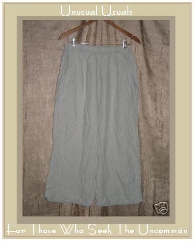 FLAX by Jeanne Engelhart Gray LINEN Floods Pants Large L