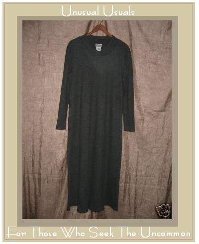 COLDWATER CREEK Long Soft Green Knit Shapely Dress Large L