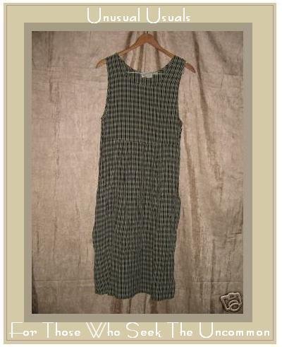 PUTUMAYO Long Cappuccino Plaid Box Pleated Dress Small S